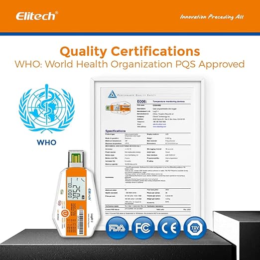 (Pack of 8) Thermal Mapping Area Mapping Single Use WHO Approved Temperature and Humidity Data Logger(Range: -30°C to 70°C) for Pharmaceuticals, Vaccine Cold Chain| Model: Elitech LogEt 1 TH - Image 6