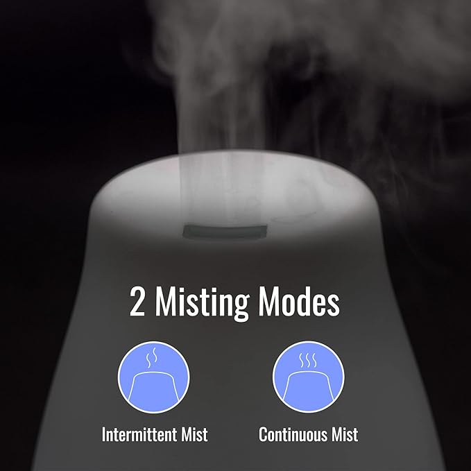 HealthSmart Essential Oil Diffuser, Cool Mist Humidifier and Aromatherapy Diffuser with 150ML Tank Ideal for Small Rooms, Adjustable Timer and Mist Mode, White - Image 3