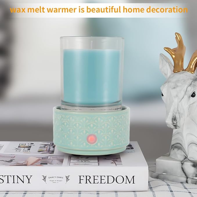 kobodon Ceramic Wax Melt Warmer - 3-in-1Electric Wax Warmer-Fragrance Candle Burner for Scented Wax Tarts and Essential Oils - Wax Melts as Gifts for Moms Grandma Women Girls（Light Green） - Image 5
