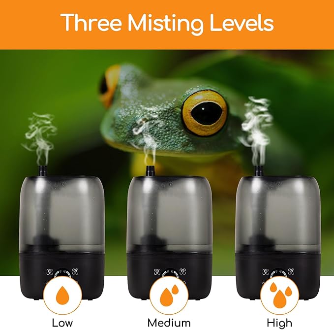 OIIBO Reptile Fogger Humidifier with Timing, 4L Large Digital Reptile Fogger Terrarium Humidifiers with Double Extension Tube Automatic Reptile Misting System - Image 2