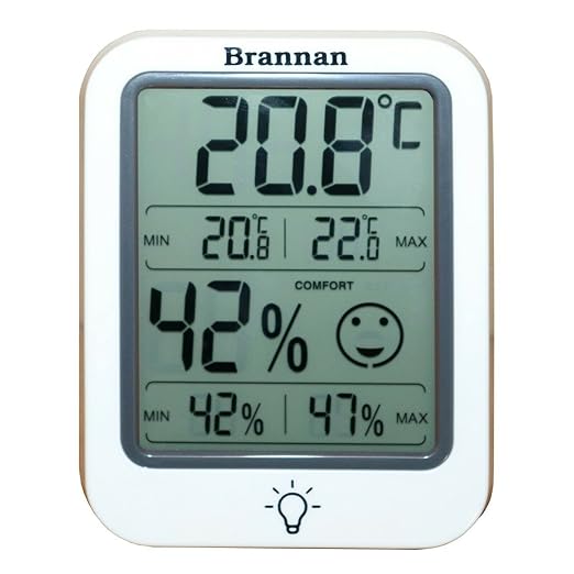 Brannan Digital Room Thermometer Hygrometer Indoor Humidity Meter Accurate Temperature Max Min Recording Backlight LCD Display Monitor Home Office Baby Room Nursery Greenhouse - Image 2