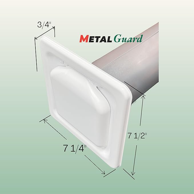 NO-PEST VENT MetalGuard, Dual Door Dryer Vent Cover Outdoor 4 Inch, Powder-Coated Heavy Duty Steel, Pest Proof, Rust Resistant, Safe & Efficient Vent Cap (White, STEEL 4" W/O Duct Tube) - Image 7