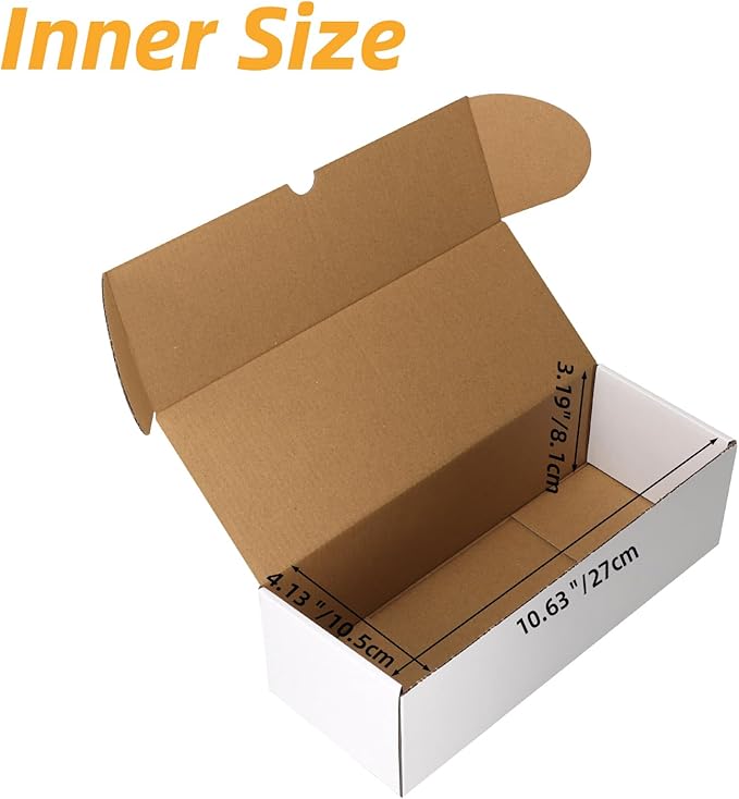 Bulk 300 Capacity Card Toploaders Storage Box, in Total 25 Pack Brown White Cardboard Shipping Boxes for 7500 Count 35pt 3x4 inch Toploaders or Toploaded Cards - Image 2