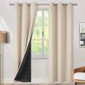 BGment Thermal Insulated 100% Blackout Curtains 84 Inch Length 2 Panels, Total Light Blocking Curtains for Bedroom, Grommet Window Drapes with Thick Black Liner, 42 Inch Wide Each Panel, Champagne by BGment