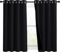NICETOWN Extra Long Truly Blackout Drapes for Hall and Villa, 46-inch Width Each Panel, 45-inch Length, Black, 2 Pieces, 100% Blackout Window Curtain Panels with Black Lined for Night Shift Worker by NICETOWN
