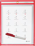 C-Line Reusable Dry Erase Pockets, 9 x 12 Inches, Red(40814-30) by C-Line