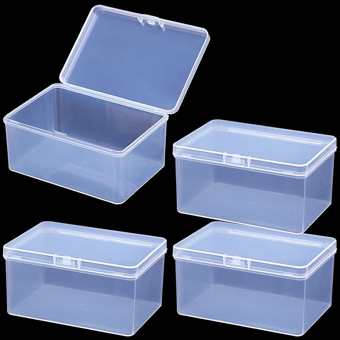4Pcs Clear Playing Deck Card Storage Box Plastic Card Boxes Playing Card Boxs High Capacity Playing Card Case 4.3 x 2.95 x 2.17 Inch Organizer Snap Closed Trading Games Collector by Unknown