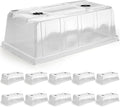 10 Pack 6.3" Tall Humidity Domes for 1020 Trays, Extra Strength Seed Starter Covers with 2 Adjustable Vents, Clear Plastic Propagation Cloning Lids for Germination & Microgreens, BPA-Free by RooTrimmer