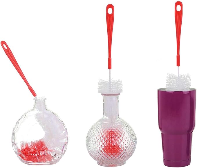 ALINK 16 inch Extra Long Red Bottle Cleaning Brush Cleaner for Washing Narrow Neck Beer/Wine/Thermos/Sport Well, Brewing Bottles, Hummingbird Feeder - Image 9