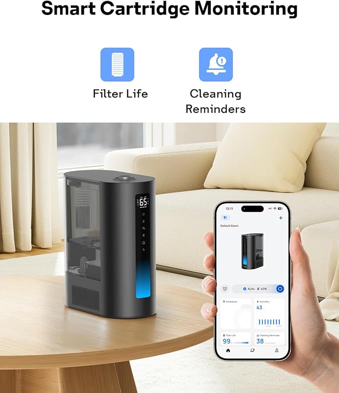 Leemone 4-Pack Humidifier Demineralization Cartridge Compatible with Dreo Humidifiers HM512S/713/713S/717S, # DR-HPA017 Cartridge Prevent Mineral Build-up, Filter Hard Water, Eliminate White Dust - Image 6