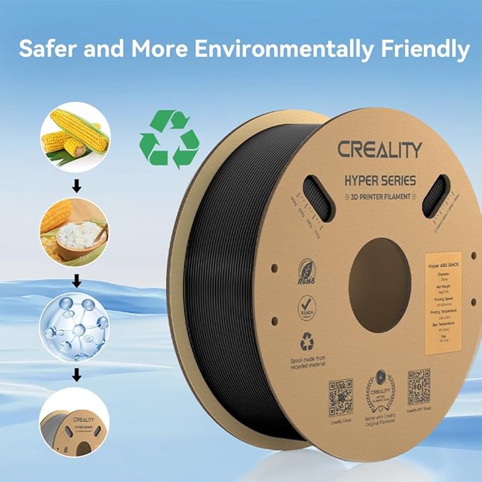 Official Creality Hyper ABS Filament 1.75mm, 3D Printer Filament ABS for High Temperature Resistance, 1kg(2.2lb)/Spool, Dimensional Accuracy ± 0.05 mm, Fits for Most 3D Printers - Image 2