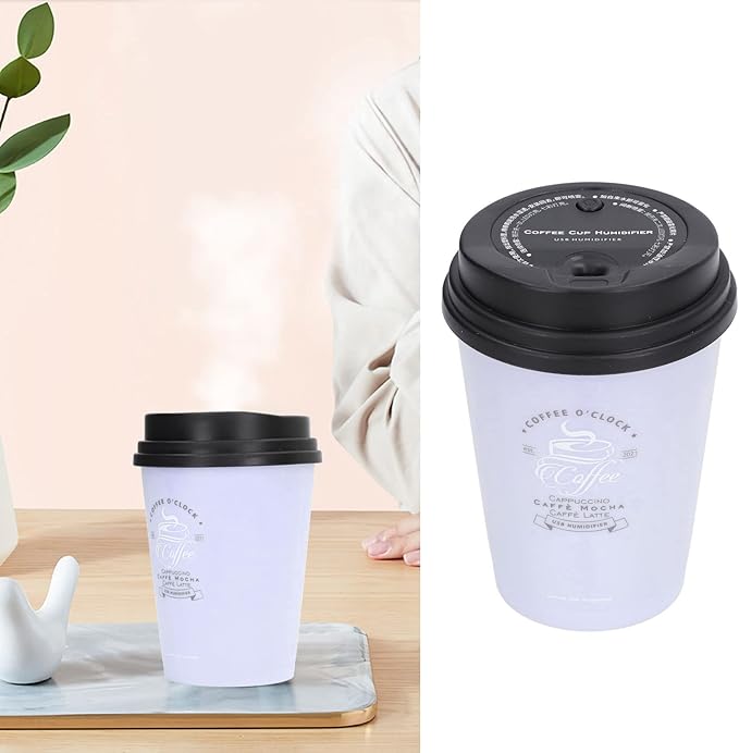 Coffee Cup Humidifier, Compact Lightweight Cute Desktop Humidifier for Baby Bedroom Travel Office Home Use - Image 4