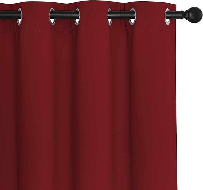 NICETOWN Patio Door Curtain Sound Blocking, Bedroom Privacy Room Divider Curtain, Thermal Insulated Blackout Closet Sliding Door Shade (1 Panel, 100" Wide x 120" Long, Burgundy Red) - Image 7