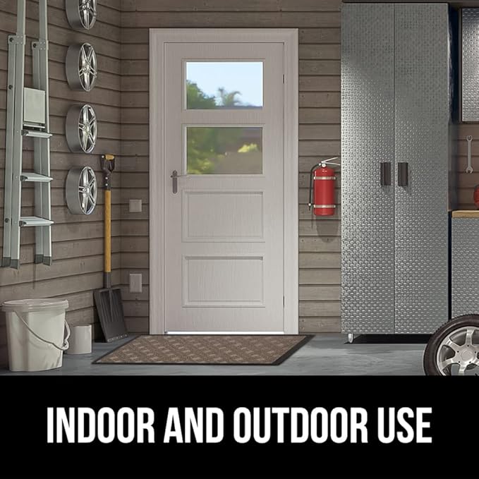 GORILLA GRIP 100% Waterproof All-Season WeatherMax Doormat, 72x24, US Designed Natural Rubber, Stain and Fade Resistant, Low Profile Indoor Outdoor Door Mats, Easy Clean Patio Mat, Taupe Basket Weave - Image 9