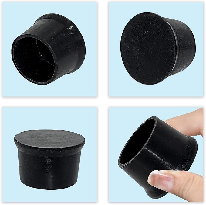 Flyshop 2", 50 mm, Patio Round Chair Leg Caps, Furniture Table Feet Covers Floor Protectors, Anti-Skid Non-Marking Silicone Legs Tips, 8 Pack, Black - Image 5