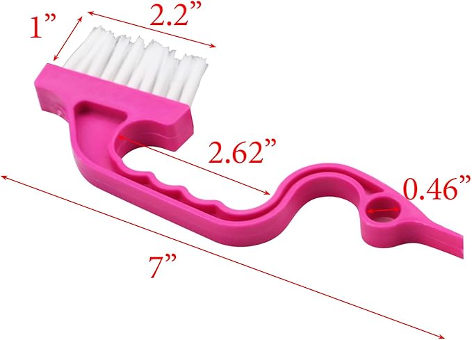 Xiaoyztan 10 Pcs Sliding Rail Cleaning Brush Dust Brush for Window Track Sliding Doors Drawer Slide (Pink) - Image 2