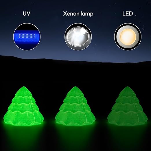 AMOLEN Silk Glow in The Dark Filament Multicolor, Glow Filament Silk Green, Blue, Purple, Orange Red 1.75mm PLA Filament, Dimensional Accuracy +/- 0.02 mm, 200g X 4 Pack - Image 4
