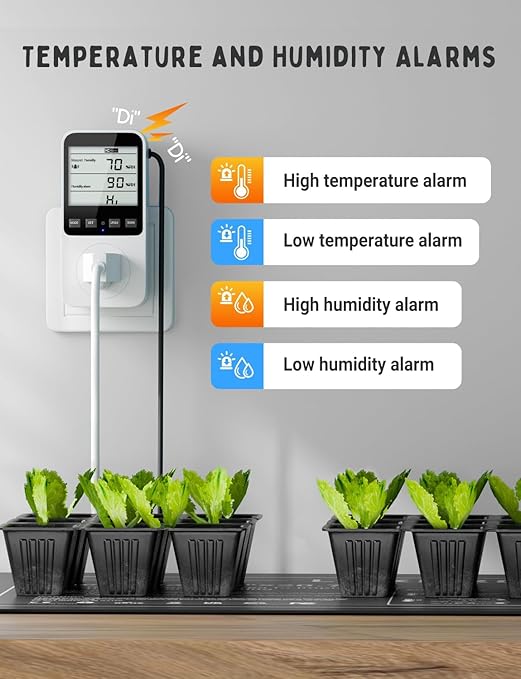 INKBIRDPLUS Temperature and Humidity Controller, Temperature Humidity Alarms, Ideal for Greenhouses, Reptiles, Incubators, Home Brewin - Image 5