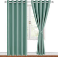 Hiasan Blackout Curtains for Bedroom, 60 x 84 Inches Long - Thermal Insulated & Noise reducing Window Curtains for Living Room, 2 Drape Panels Sewn with Tiebacks, Sage Green by Hiasan