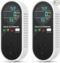 4-in-1 Natural Gas Leak Detector & Carbon Monoxide Detectors with Natural, Propane, Co & Gas Leak Detector - Carbon Monoxide Detectors Plug in -Temperature & Humidity Detectors for Home, RV (2 Packs) by NICGOLDetectorsforHomeSafe