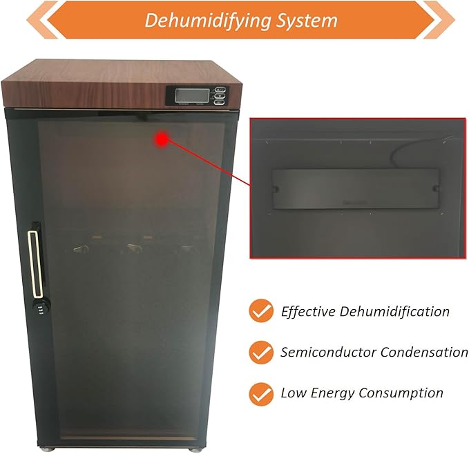 INTSUPERMAI 110V Smart Dry Cabinet with Humidifier Dehumidifier, Musical Instrument Storage Cabinet for Violins 35-60% RH Control Basses Display Case Lockable Musical Instrument Storage Box - Image 7