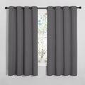 NICETOWN Grey Blackout Curtain Panels for Bedroom, 2 Panels, W55 x L57-inch, Grey, Thermal Insulated Grommet Top Blackout Draperies and Drapes for Basement by NICETOWN