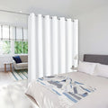 NICETOWN Privacy Room Divider Curtain Screen Partitions, Closet Door Curtain Vertical Blind for Sling Door, Window Privacy Blinds for Patio (White, Single Panel, 12ft Tall x 8.3ft Wide) by NICETOWN