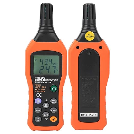 Digital Humidity and Temperature Meter MS6508 Handheld Portable Thermometer Humidity Gauge Meter Monitor with Dew Point and Wet Bulb Backlight LCD Display for Daily Life Industry Agriculture - Image 7