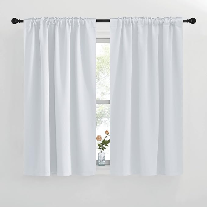 NICETOWN Bunk Bed Insulated Room Darkening Curtains - (Cloud Grey Color) W42 x L50, 2 Pieces, Modern Design Thermal Privacy Protection Window Treatment Drapes/Draperies for Bedroom - Image 2