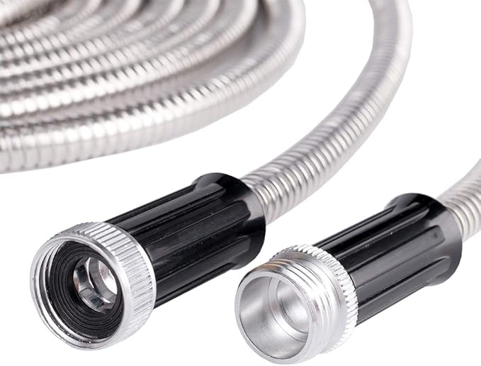 Beaulife Metal Short Garden Hose 10ft Connectors, Drainage Hose for Dehumidifier Small Water Hose Extension High Pressure Bib Reel Extender, Drinking Water Hose for RV Outdoor - Image 2