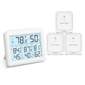 LOFICOPER Indoor Outdoor Thermometer Wireless, Digital Temperature Humidity Meter, Indoor Hygrometer Thermometer with 3 Sensors, Max/Min Record, Comfort Indicator, Backlight, for Home Office Bar by LOFICOPER