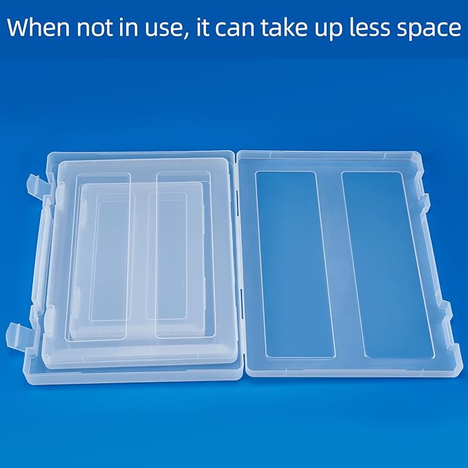 12 Pack A4 Paper Storage Boxes, 8.5 x 11 Plastic Portable Project Case for US letter Size and A4 paper, Plastic Multi-Purpose Thick Scrapbook Storage Box for Office - Image 7