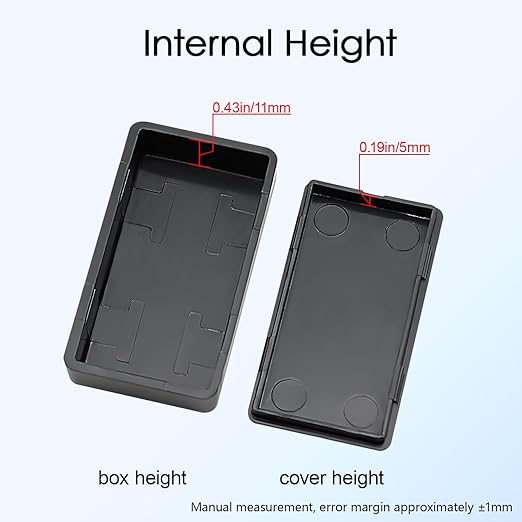 Project Box 8 Pieces Electrical Box Small Junction Box ABS Plastic Enclosure Power Electronic Case Black 1.97" x 1.10" x 0.59"(50 x 28 x 15mm) - Image 5