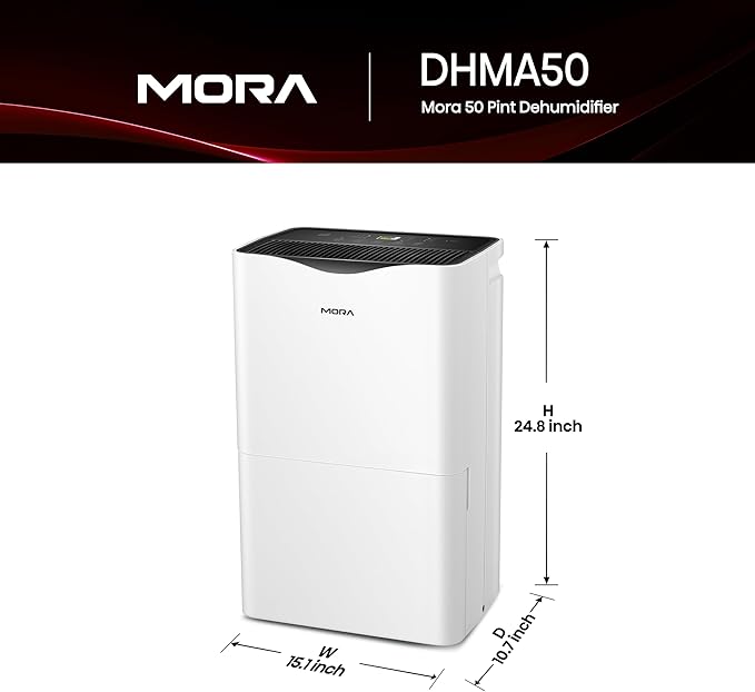 Mora Mora by Hisense 50 Pint Dehumidifier, for Space upto 4,500 Sq. Ft at Home, in Basements and Large Rooms, Energy Star, Quiet Operation,Filter Indicator with Washable Filter, 2 Years Warranty - Image 2