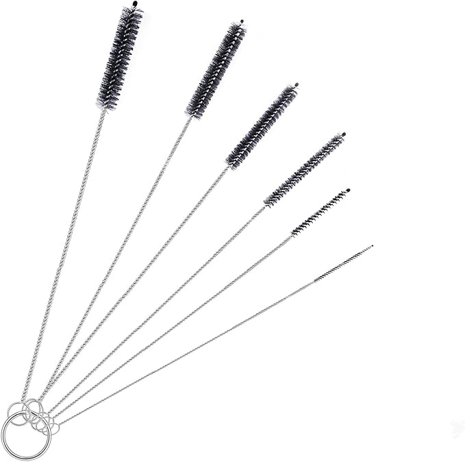 Straw Cleaner Brush Set,6 Piece Long Drinking Straws Cleaning Brush Pipe Tube Tiny Brushes 10-inch,Black - Image 8