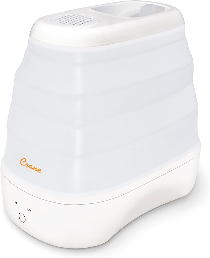 1 Gal. Warm Mist Collapsible Humidifier, White, Top Fill, for Medium Rooms Up to 500 sq. ft. by Crane