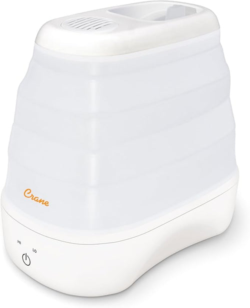 1 Gal. Warm Mist Collapsible Humidifier, White, Top Fill, for Medium Rooms Up to 500 sq. ft. by Crane