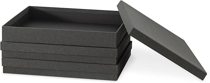 Soul & Lane Document Storage Boxes - Set of 3 (13.2" x 9.8" x 1.8"), Versatile Photo & Craft Organizer for Home & Office, Stackable Cardboard Storage for Letters, Files & Memorabilia, Slate Gray - Image 8
