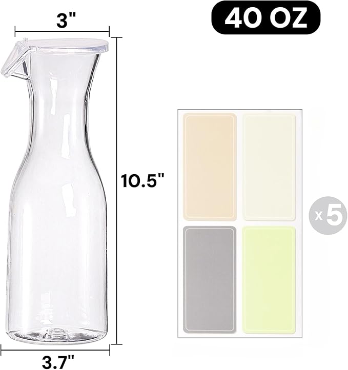 3 Pack Laundry Detergent Dispenser with 5 Labels, 40 OZ Plastic Fabric Softener Bottle, Reusable Detergent Container, Laundry Room Organizer for Liquid Soap Powder Bleach Scent Booster Beads - Image 2
