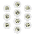 10-Pack Mini Thermometer Hygrometer, Small Digital Electronic Temperature Humidity Meters Gauge Indoor LCD Display for Greenhouse, Garden, Cellar, Fridge, Mason Jar(White) by Rojuna