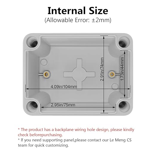 LeMotech Junction Box IP67 Waterproof Dustproof ABS Plastic Project Box for Electrical Outdoor Enclosure Gray 4.3 x 3.1 x 3.3 inch (110 x 80 x 85 mm),2 Pack - Image 3