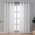 L.Z.E Light Filtering Curtains for Living Room Bedroom Doorway Divider,White Privacy Non-See-Through Curtains 120 Inches Long 2 Panels Set, Extra Long Window Panels Grommet Top (55" W x 120" L) by LZE