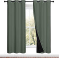 NICETOWN 100% Blackout Window Curtain Panels, Full Light Blocking Drapes with Black Liner for Nursery, 72-inch Drop Thermal Insulated Draperies (Dark Mallard, 2 Pieces, 42-inch Wide Per Panel) by NICETOWN