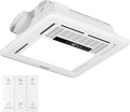 4-in-1 Bathroom Exhaust Fan with Dual-Mode Heater and LED Light, 110 CFM Quiet Ceiling Vent Fan, 1300W Heating Power, 1.0 Sone Ultra Silent Bath Fan with Light, Ventilation, and Remote Control by Orabriz