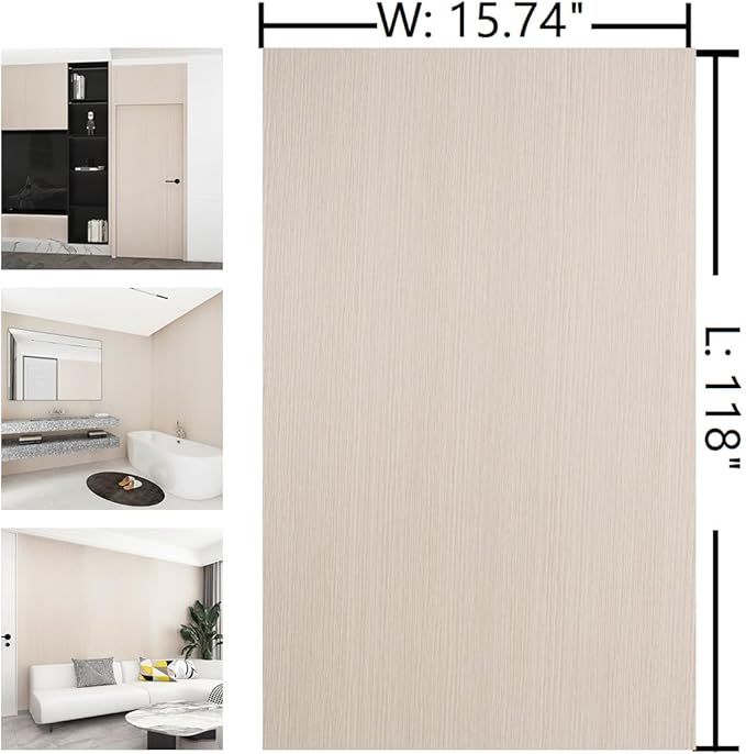 Cream Wood Grain Contact Paper Peel and Stick Wood Wallpaper Waterproof Removable Natural Wood Contact Paper for Countertops Cabinets Desk Table Door Dresser Vinyl Furniture Warp 15.74"x118" - Image 7
