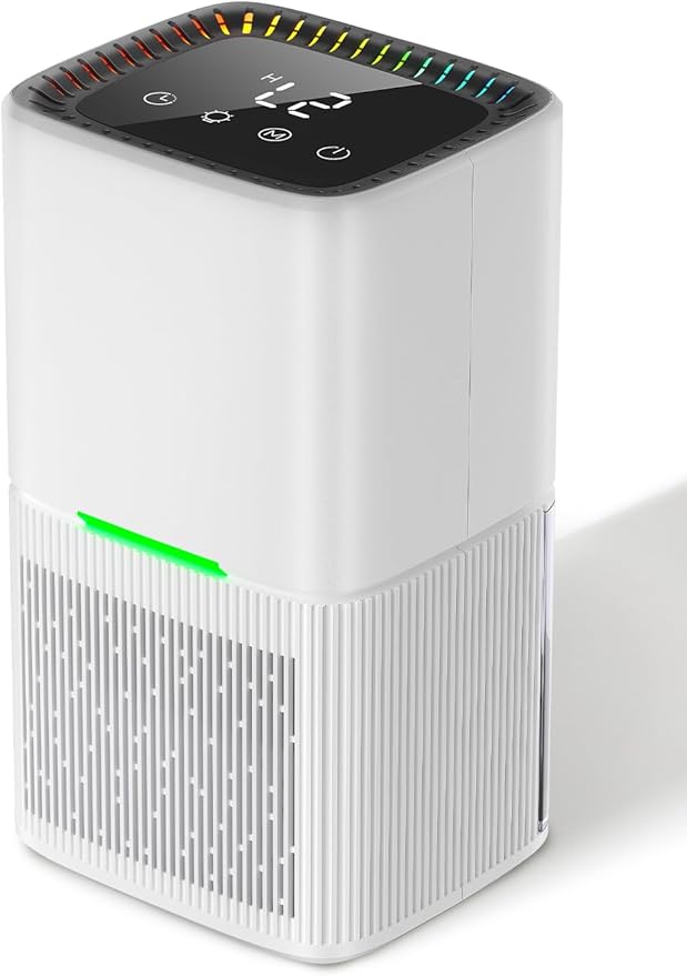 Dehumidifier, 60 OZ Water Tank, 500 sq.ft Quiet Dehumidifiers for Home Bedroom Bathroom Basement with Auto Shut Off, 7 Colors LED Light by Unknown