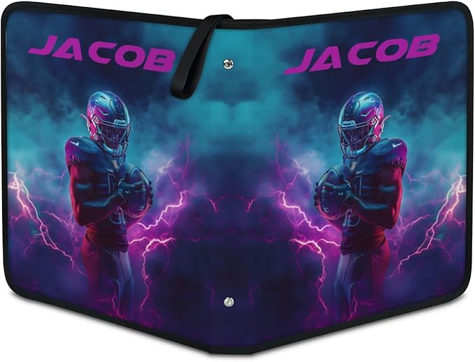 Personalized 9 Pockets Football Card Binder, Custom Rugby Collector Album Sports Cards Binder with 50 Sleeves for TCG, MTG - Image 2