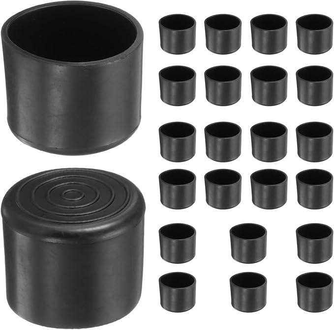 uxcell 24pcs Round Chair Leg Caps 35mm/1.4" PVC Chair Leg Floor Protectors Non-Slip Chair Feet Covers for Hardwood Floors Furniture Protectors, Black by uxcell