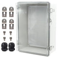 Outdoor Waterproof Electrical Box Junction Box Weatherproof IP67 ABS Plastic Enclosure Switch Router Project Box Electronics Enclosure with Mounting Plate Wall Bracket Clear 14.6"x10.6"x5.9" by YETLEBOX