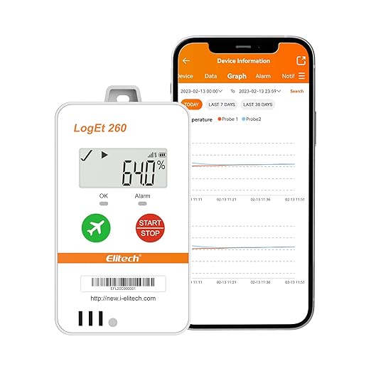 Elitech 4G Reusable Real-time Temperature Humidity Data Logger Light/Shock/Location, Built-in SIM Card, Shadow Data, Airplane Mode, Cloud Storage, SMS/Email/APP/Web Alarm,100000 Points, Loget260-TH - Image 2